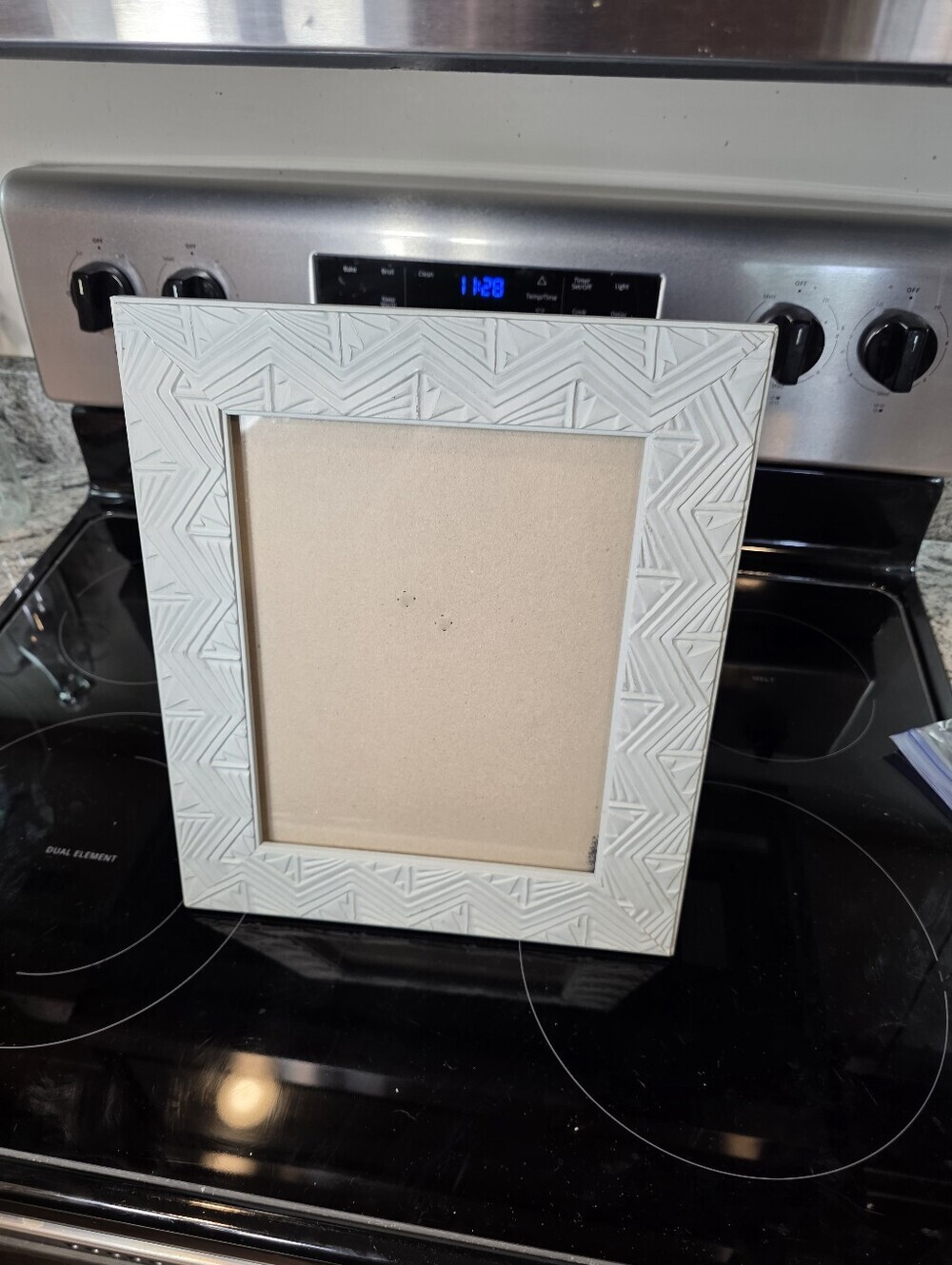 Decorative Geometric Picture Frame - Color Is  A Gray Teal Blue